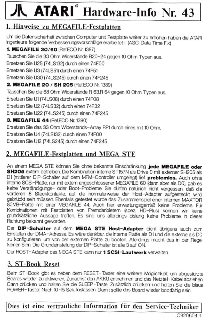 Atari Hardware Info No. 43