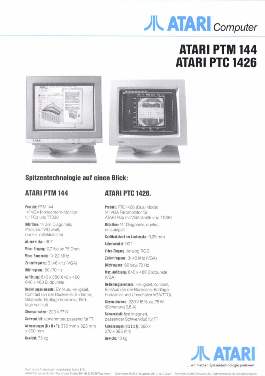 Atari Prospekt PTM144 / PTC1426