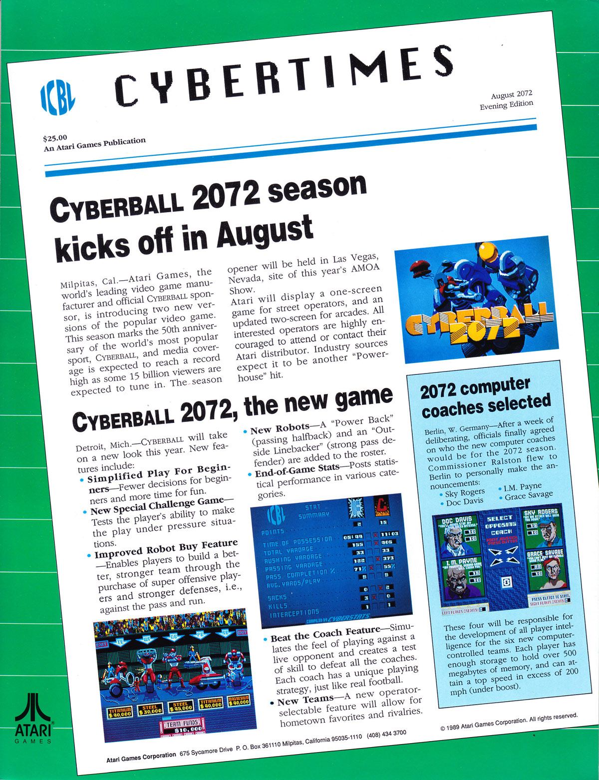 Atari Games: Cyberball 2072