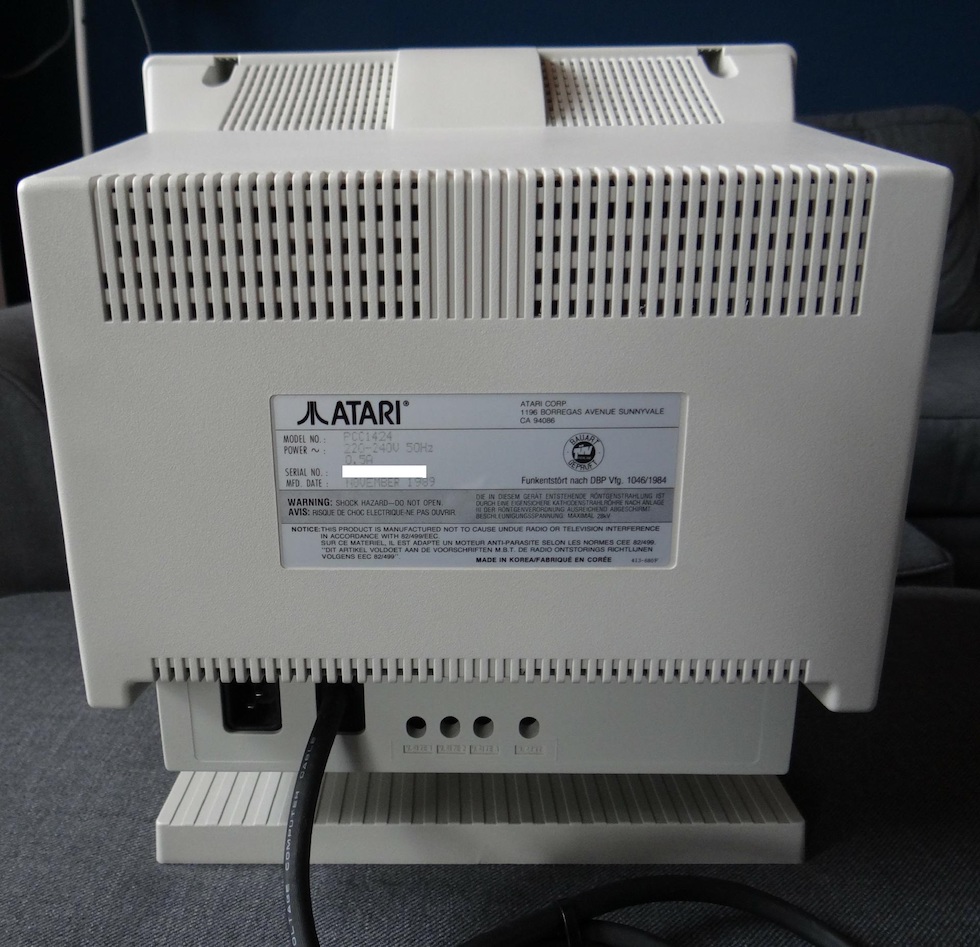 Atari PCC1424: Rückseite